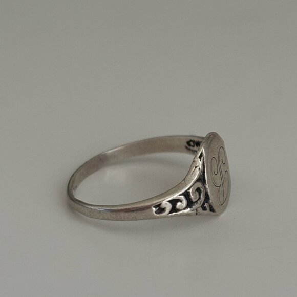 Antique Sterling Silver Signet “B” Ring - Picture 3 of 5